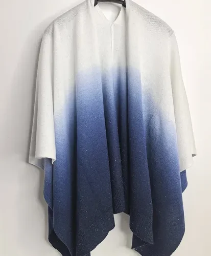 Midnight ombré knit poncho — supplier product photograph