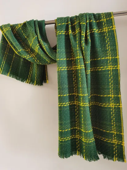 Green check wool wrap — supplier product photograph